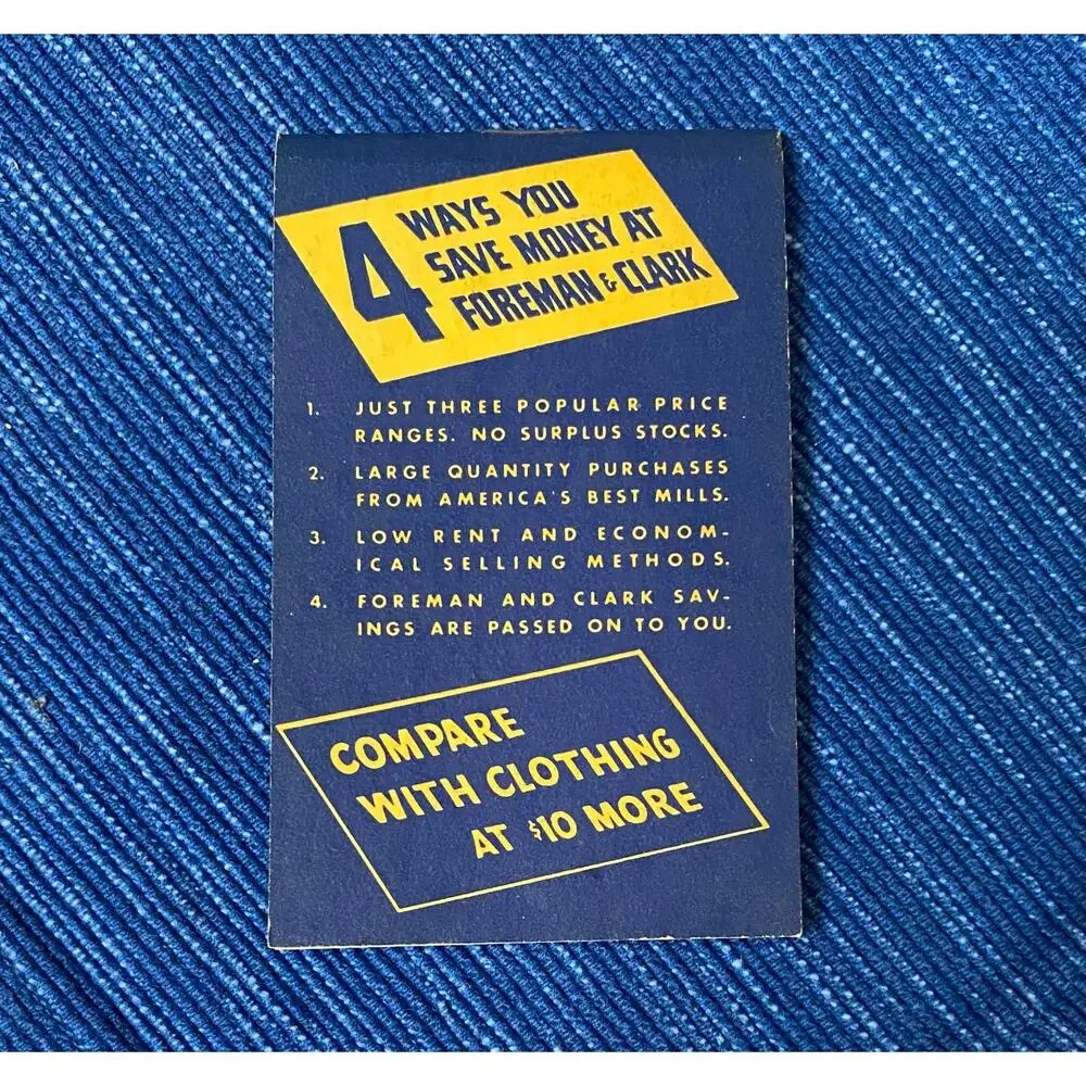 Vtg Note Pad 1941 Calendar Foreman & Clark Department Store Huntington Park CA